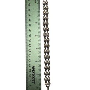 Vintage Rhinestone & Silver tone Chain Bracelet Gorgeous  detailed